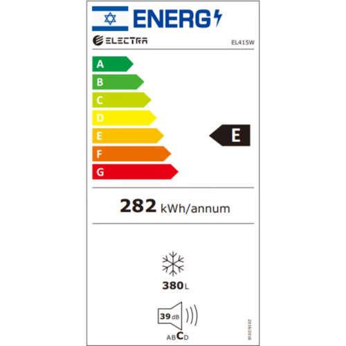 מקפיא 7 תאים ענק 380 ליטר נטו Electra דגם EL415W No-frost - צבע לבן