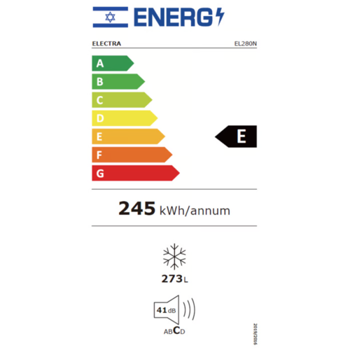 מקרר ומקפיא וורסטילי 8 תאים 273 ליטר Electra דגם EL280N - גימור נירוסטה