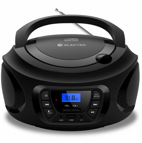 רדיו דיסק נייד עם שלט אלקטרה Electra Bluetooth 5.3 ECDX-188 - יבואן רשמי - צבע שחור