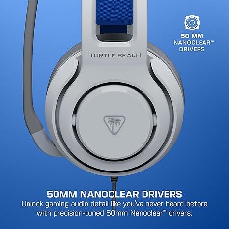 Turtle Beach Atlas 200 Wired Multiplatform Gaming Headset for PS5, PS4, PC | פלייסטיישן מורשה, דרייברים 50 מ