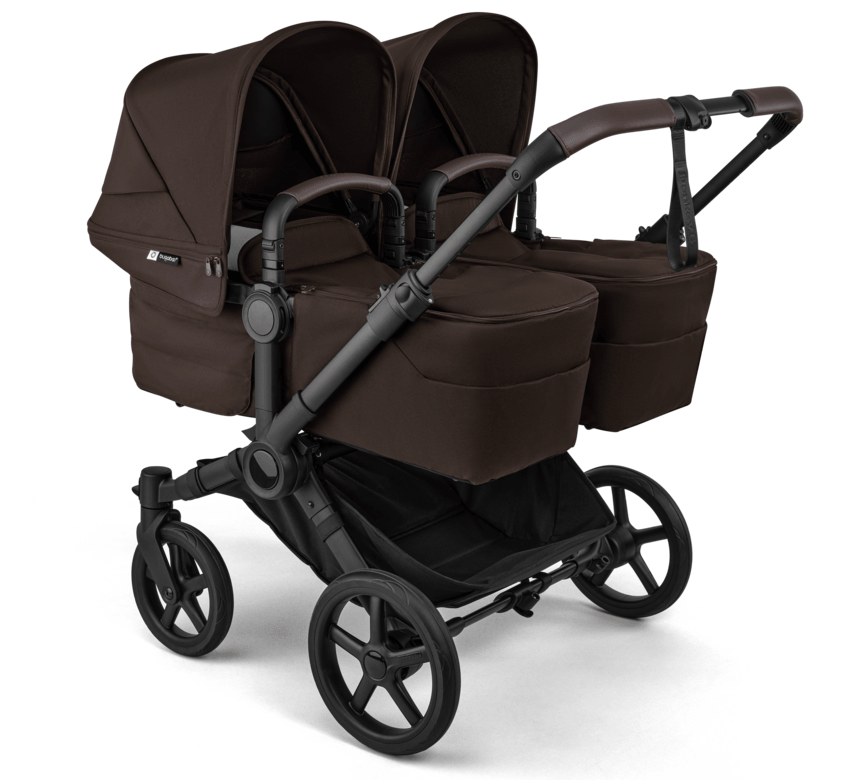 עגלת תאומים משולבת דונקי 6 טווין לתאומים - Bugaboo Donkey 6 twin - שילדה שחורה חום קקאו צפי אספקה סוף נובמבר