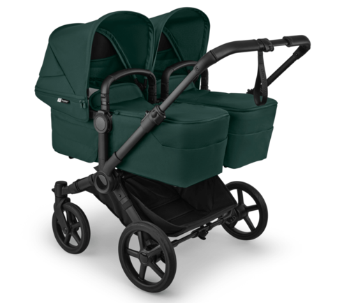 עגלת תאומים משולבת דונקי 6 טווין לתאומים - Bugaboo Donkey 6 twin - שילדה שחורה ירוק טבע
