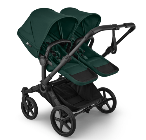 עגלת תאומים משולבת דונקי 6 טווין לתאומים - Bugaboo Donkey 6 twin - שילדה שחורה ירוק טבע