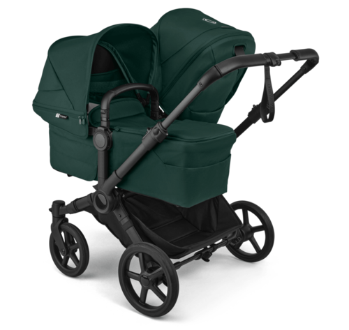 עגלת תאומים משולבת דונקי 6 טווין לתאומים - Bugaboo Donkey 6 twin - שילדה שחורה ירוק טבע