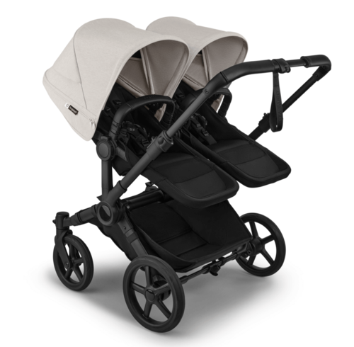 עגלת תאומים משולבת דונקי 6 טווין לתאומים - Bugaboo Donkey 6 twin - שילדה שחורה גגון לבן מיסטי