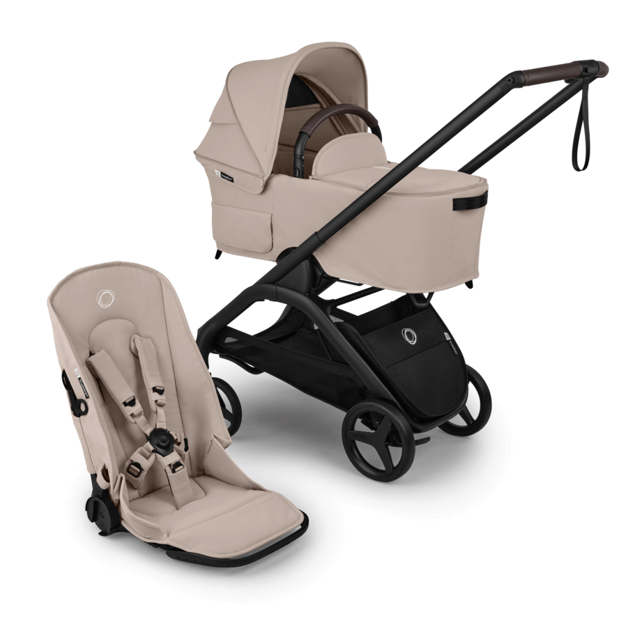עגלת בוגבו דרגונפליי פלוס + Bugaboo Dragonfly Plus מרכב שחור צבע חול מדבר