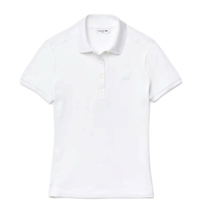 חולצה LACOSTE מידות XS-XL לנשים בגוון לבן קלאסי