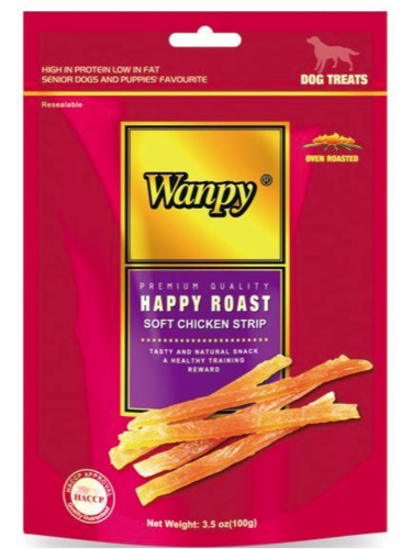 וונפי WANPY - חטיף רצועות עוף רכות לכלב - 100 גרם