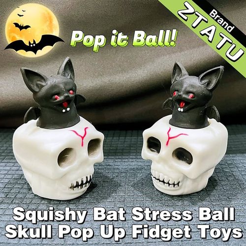סקווישי גולגולת עם עטלף קופץ  - Squishy Skull
