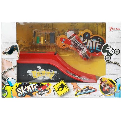 סקייטפארק - מגלשה כפולה עם אביזרים - SKATEPARK