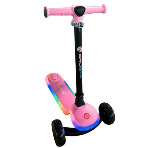 קורקינט 3 גלגלים מתקפל G4 עם תאורה היקפית - ורוד