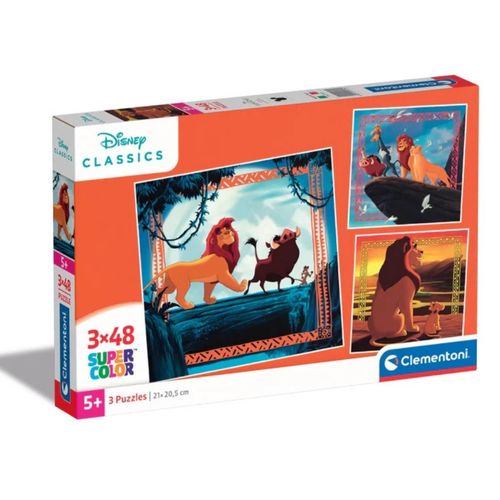 קלמנטוני - פאזל 3X48 חלקים מלך האריות - CLEMENTONI Disney Classics Lion King 25323