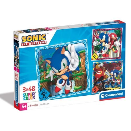 קלמנטוני - פאזל 3X48 חלקים סוניק - CLEMENTONI SONIC 25320