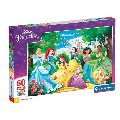 קלמנטוני -  פאזל 60 חלקים מקסי נסיכות - Clementoni Maxi Puzzle Disney Princess 26471