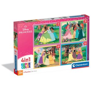 קלמנטוני - פאזל 4 ב-1 נסיכות - Clementoni Princesas Disney 21746