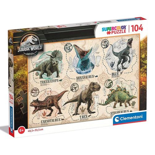 קלמנטוני -  פאזל 104 חלקים דינוזאורים - Clementoni Puzzle  Dinosaurs