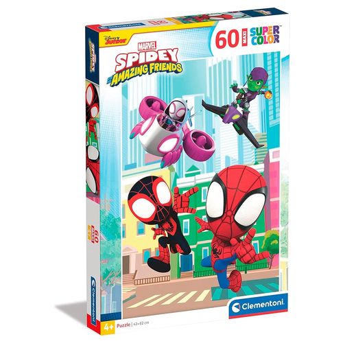 קלמנטוני - פאזל רצפה 60 חלקים מקסי ספיידי וחבריו המופלאים - Clementoni 26476 Spidey