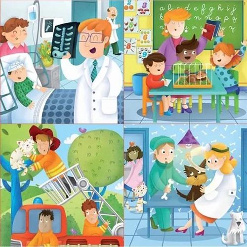 אדוקה - 4 פאזלים בקופסה דיסני מקצועות - EDUCA