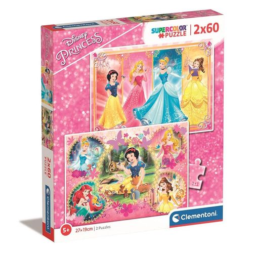 קלמנטוני - זוג פאזלים 2X60 חלקים נסיכות דיסני - Clementoni  Puzzle  Princess