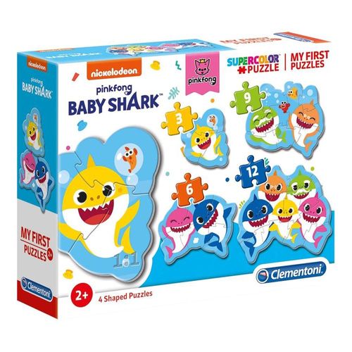 קלמנטוני - 4 פאזלים צבעוניים בייבי שארק - Clementoni  Puzzle My First Puzzles Baby Shark