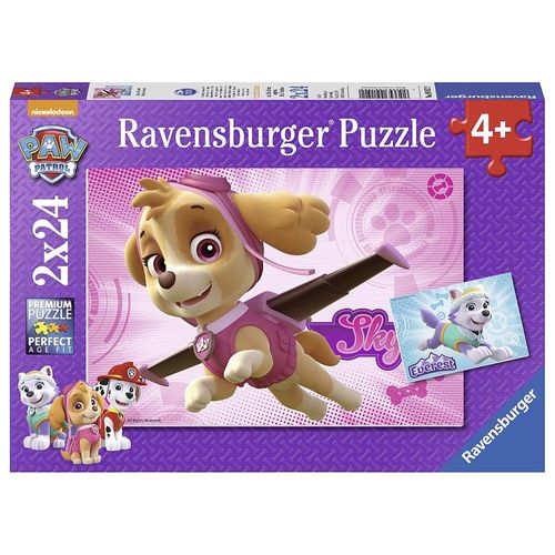 רנבסבורגר - פאזל 2X24 חלקים סקאי ואוורסט מפרץ ההרפתקאות - Paw Patrol Ravensburger