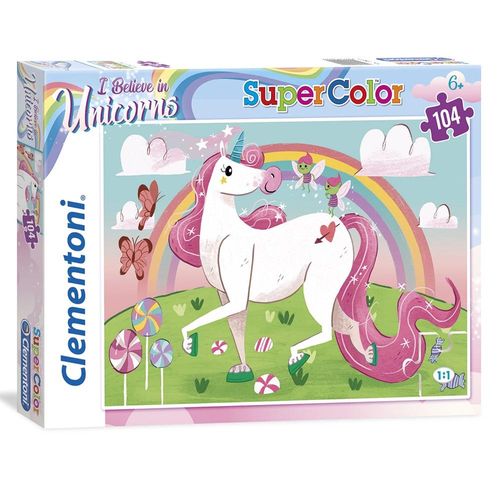 קלמנטוני - פאזל חד קרן - 104 חלקים - Clementoni  Puzzle  I Believe In Unicorns