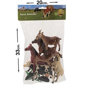 סט 6 חיות חווה ואביזרים במארז