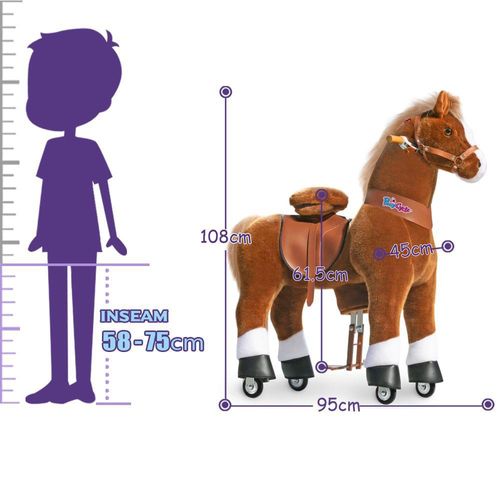 סוס רכיבה פוניסייקל חום בהיר לגילאי 7-12 ponycycle דגם UX524