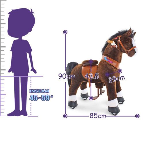 סוס רכיבה פוני סייקל לגילאי 4-8 דגם UX421 חום כהה  ponycycle
