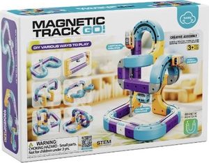 מסלול רכבת מגנטי  ערכה STEM להרכבה עצמית 54 חלקים - Magnetic Track Go