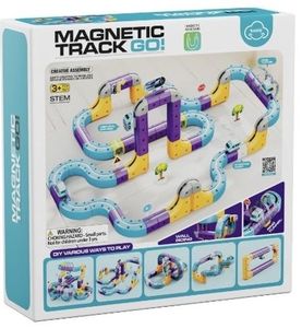 מסלול רכבת מגנטי  ערכה STEM להרכבה עצמית 115 חלקים - Magnetic Track Go