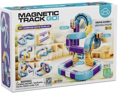 מסלול רכבת מגנטי  ערכה STEM להרכבה עצמית 115 חלקים - Magnetic Track Go