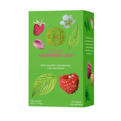 חליטת עלי פטל אורגנית Tulsi Raspberry Leaf