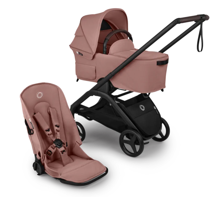 עגלת בוגבו דרגונפליי פלוס + Bugaboo Dragonfly Plus מרכב שחור צבע ורוד דאסטי