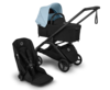 עגלת בוגבו דרגונפליי פלוס + Bugaboo Dragonfly Plus בדים שחורים צבע גגון תכלת סקייליין