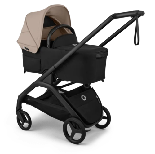 עגלת בוגבו דרגונפליי פלוס + Bugaboo Dragonfly Plus בדים שחורים צבע גגון חול מדבר