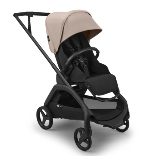 עגלת בוגבו דרגונפליי פלוס + Bugaboo Dragonfly Plus בדים שחורים צבע גגון חול מדבר