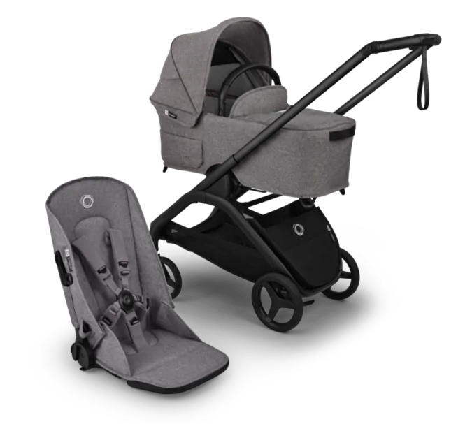 עגלת בוגבו דרגונפליי פלוס + Bugaboo Dragonfly Plus מרכב שחור צבע אפור מלאנג