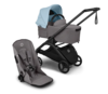 עגלת בוגבו דרגונפליי פלוס + Bugaboo Dragonfly Plus מרכב אפור מלאנג' צבע גגון תכלת סקייליין
