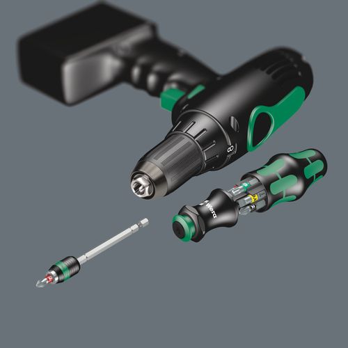 סט מחזיק ביטים וביטים Kraftform Kompakt 20 Tool Finder 2 של Wera עם 13 חלקים בנרתיק.