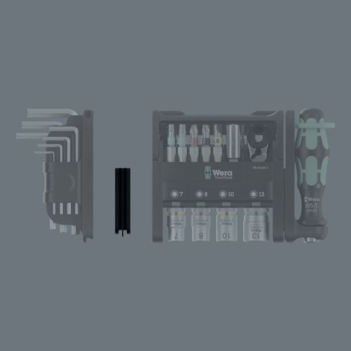 סט כלים מודולרי Tool-Check Modular עם 50 חלקים.