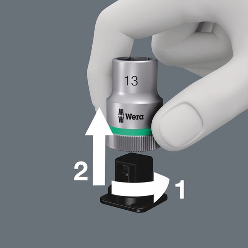 סט בוקסות Zyklop משושה HF (פונקציית החזקה ייעודית holding function) חיבור 1/2 הכולל 10 חלקים.