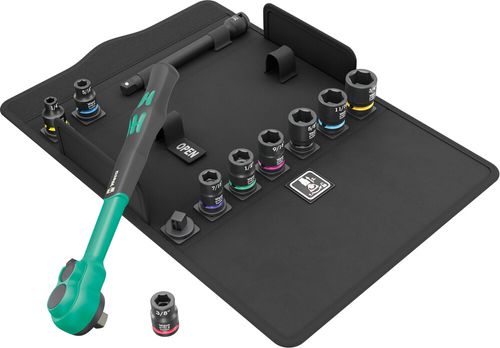 סט ראצ'ט ובוקסות Zyklop Comfort 3/8 עם 11 חלקים בנרתיק טקסטיל.