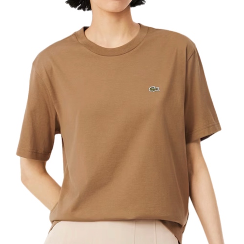 חולצה LACOSTE מידות XS-XL לנשים בגוון קאמל