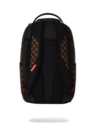 SPRAYGROUND תיק גב מטורף BROWN AND CREAM DRIP CHECK SHARK BACKPACK