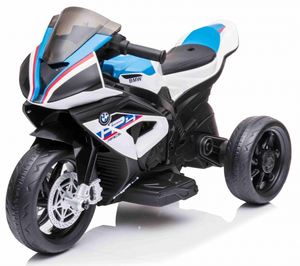 אופנוע BMW ממונע 12V תלת גלגלי לילדים עם אורות וצלילים  - לבן