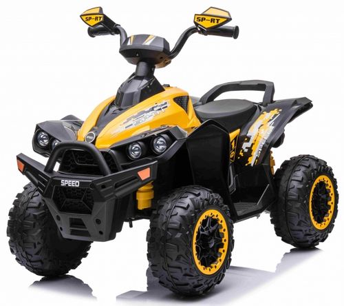 טרקטורון ספורט רנגייד 12V ממונע לילדים 2X4 עם נסיעה קדימה/אחורה, תאורה ומוזיקה - צהוב