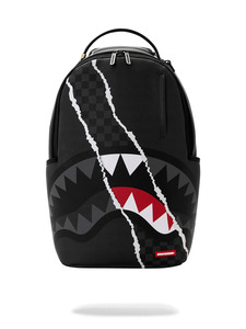 SPRAYGROUND תיק גב מטורף CENTER RIP REVEALING GRAY CHECK BACKPACK
