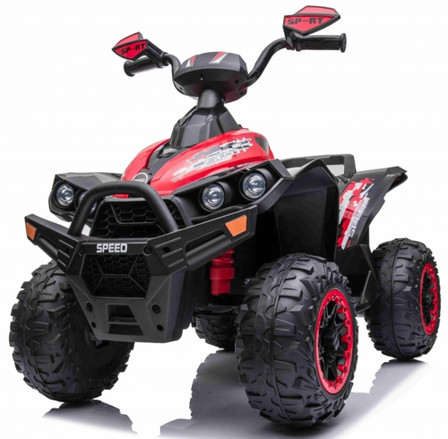 טרקטורון ספורט רנגייד 12V ממונע לילדים 2X4 עם נסיעה קדימה/אחורה, תאורה ומוזיקה - אדום