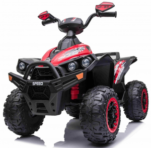 טרקטורון ספורט רנגייד 12V ממונע לילדים 2X4 עם נסיעה קדימה/אחורה, תאורה ומוזיקה - אדום